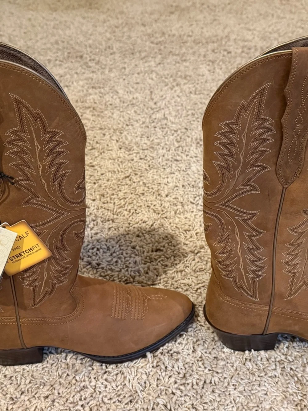 Ariat Tan Bomber Women's Heritage Wide Calf Elastic Calf Western Boots - Picture 1 of 7